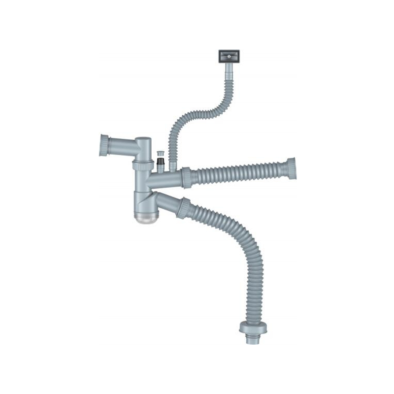 BSJ709 Double Bowl Overflow Anti-Odor Trap Extendable Drain Pipe BSJ709 Double Bowl Overflow Anti-Odor Trap Extendable Drain Pipe